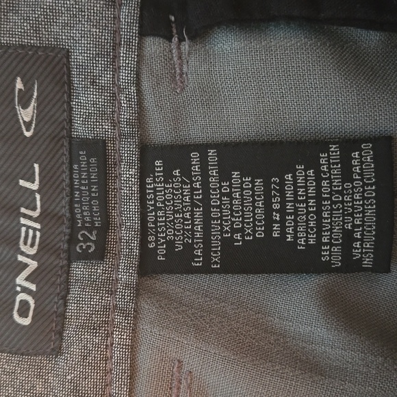 ONEILL Men's Walking Shorts Grey Size 32 - Picture 2 of 10
